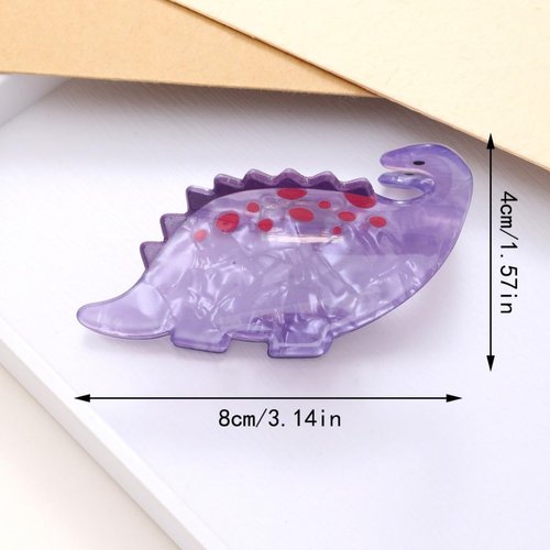Funny Ankylosaur Dinosaur Hair Clip,Acrylic Claw Clip for Women,Women Hair Accessories,Purple