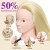 Neverland Beauty Mannequin Head with 50% Real Human Hair, 24 Inch Makeup Cosmetology Manikin Practice Head with Hair, Braiding Hairdressing Doll Head for Hair Styling with False Eyelashes
