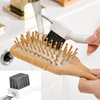 Double Action Hair Brush Cleaner Comb Cleaning Brush Hair Brush rake Hairbrush Cleaning Tool to Remove Hair Dust Stiff Bristles Metal Wire Brush Head Home and Salon Use