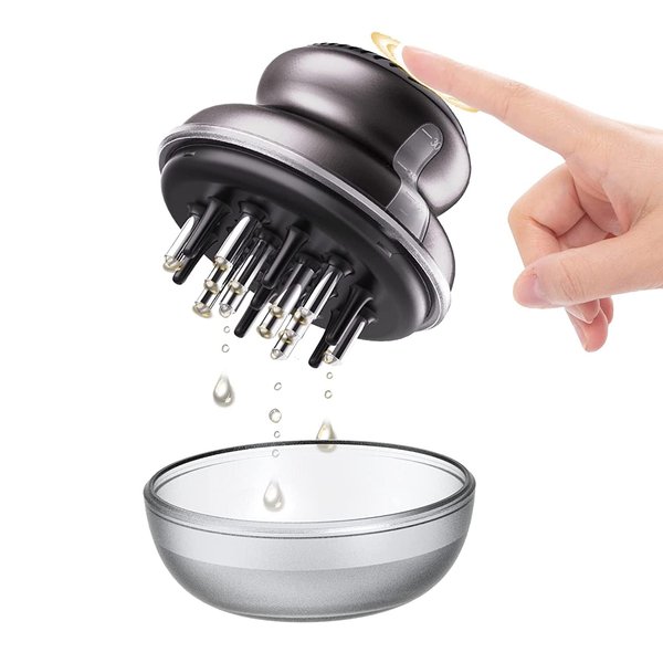 Oradrem Scalp Applicator Comb for Hair Scalp Treatment,Rolling Ball Applicator Brush Hair Loss Apply to Various Brands Hair Groth Serum Oil (Gray)