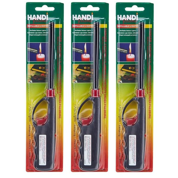 Handi Flame 3 Pack Gas Lighters 11" Butane Stove Kitchen Fireplace BBQ Grill Utility Lighter - does Not Include Fuel