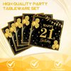 40 PCS 21st Birthday Decorations for Him Black Gold Cheers to 21 Years Tableware Decorations 21st Birthday Plates Napkins for Men Women 21 Years Old Birthday Party Supplies