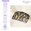 French Amie Fab 13 Teeth Handmade Medium Tokyo Celluloid Side Hair Comb (Tokyo)