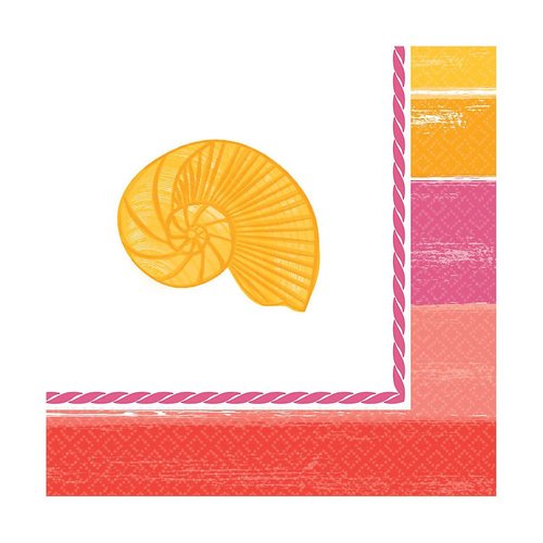 Amscan luncheon napkins mc summer shells
