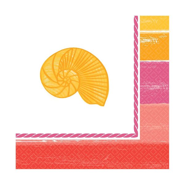 Amscan luncheon napkins mc summer shells