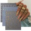 KEHKFSEF Moon Star Nail Stickers, 3D Self-Adhesive Art Decals Stars Sun Design Stickers Laser Gold Supplies Heart Silver for Women Girls DIY Acrylic Decoration.