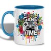 Cool Game Time Design Ceramic Mug, 11oz Coffee Cup for Gamers, Colorful Gaming Controller and Fun Doodle Theme, Unique Gift for Video Game Lovers, Reusable Eco-Friendly Mug for Hot Beverages, Tea-Milk