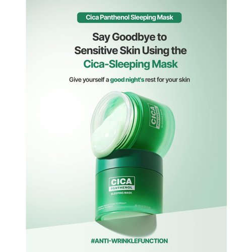 SNP CICA Panthenol Overnight Sleeping Gel Face Mask | Soothing, Moisturizing, and Hydrating Facial Mask with Pennywort and Hyaluronic Acid | Korean Skin Care Overnight Moisturizer | 2.70 Fl Oz