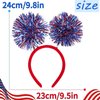 SARATA 4th of July Patriotic Headband Ribbon for Headband Multiple Stars Flashing Design Independence Day Headbands HeadWear for Head Boppers Hair Hoop Party Supplies 1PCS