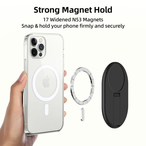 AUROX for Magsafe Base Phone Stand for PopSocket Phone Grips, Magnetic Base Plate, Magnetic Desk Phone Stand, Socket Grip Base for iPhone 16 15 14 13 12 Series, Compatible with MagSafe Cases (Clear)