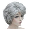 Lydell Women's Short Curly Wavy Wig Synthetic Hair Full Wig 6 inches (51 Silver Grey)