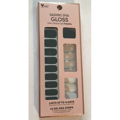 Dashing Diva Gloss Nail Strips - Ivy Twist | UV Free, Chip Resistant, Long Lasting Gel Nail Stickers | Contains 32 Nail Wraps, 1 Prep Pad, 1 Nail File