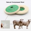 10 Pack 4 Inch Round Wool Felt Disc Wheel Pad, for 100 Angle Grinder, Buffing Polishing Buffer Bore Dia-White & Green