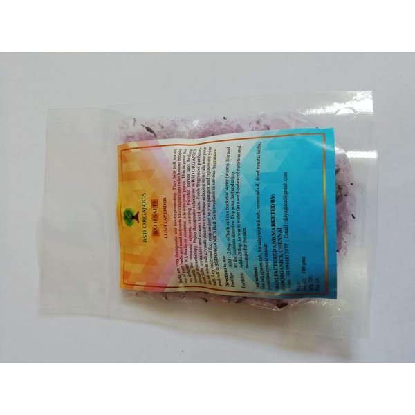 BSD Organics Natural Lavender Fragrances Bath Salt/Mineral Salt - 100 Grams / 3.5 Ounce