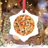 Madcolitote Vegan Pizza Christmas Decorations for Tree Food Collection Pizza Christmas Ornaments 2024 Gifts for Women Friends Xmas Tree Pendant Home Birthday Party Decoration 3 Inch