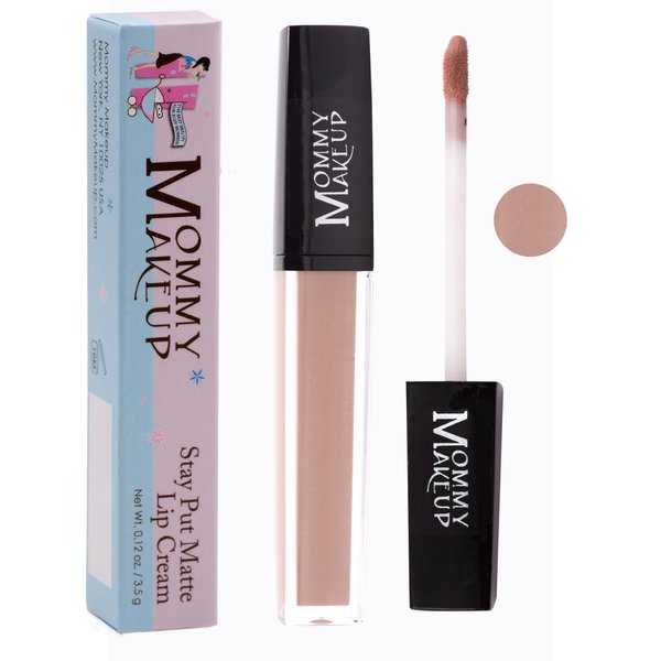 Mommy Makeup Stay Put Matte Lip Cream | Kiss Proof Lipstick in Twiggy (A Sandy Pink Beige) Transfer Proof, Smudge Proof, Waterproof, Non Drying, Long Wear Lipstick
