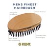 Kent MG2 Men's Oval Beechwood Hair Brush with Black Boar Bristles for Grooming, 360 Wave, Beard Straightening & Facial Care