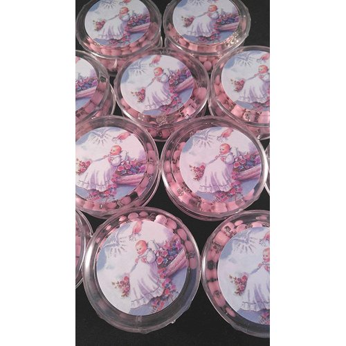 YRP 12 pcs New Pink Scented Wooden Rosaries Baby Baptism Party Favors Recuerdos Rosario