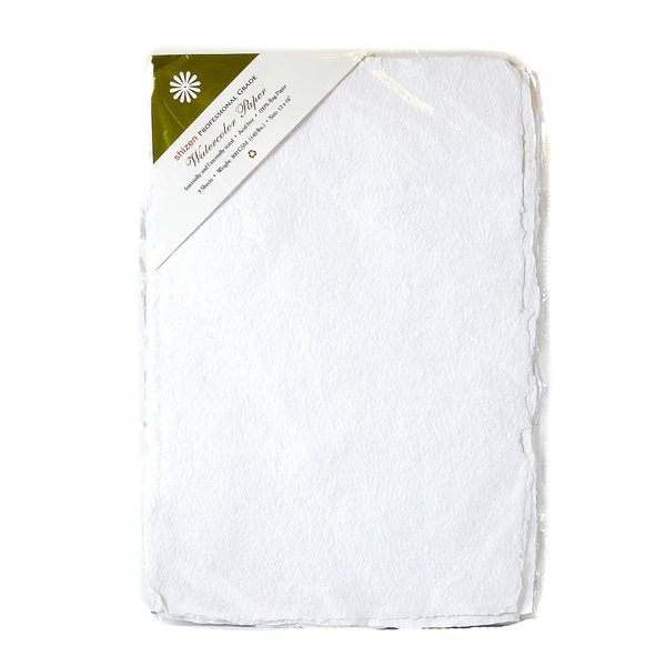 Shizen Design, Watercolor Paper, White, Cold Press, 12x18 Inches, Pack of 5 Sheets, WC 302
