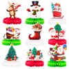Christmas Party Decorations, 9 Pcs Christmas Honeycomb Centerpieces for Tables, 3D Holiday Centerpieces for Table with Snowman Santa Claus for Merry Christmas Party Xmas Holiday Supplies