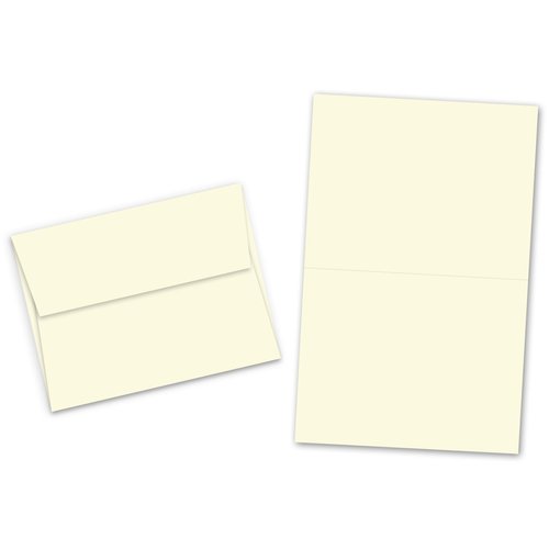 5" X 7" Heavyweight Blank Ivory Greeting Card Sets - 50 Cards & Envelopes