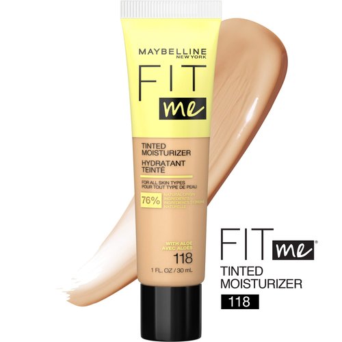 Maybelline Fit Me Tinted Moisturizer, Natural Coverage, Face Makeup, 118, 1 Count