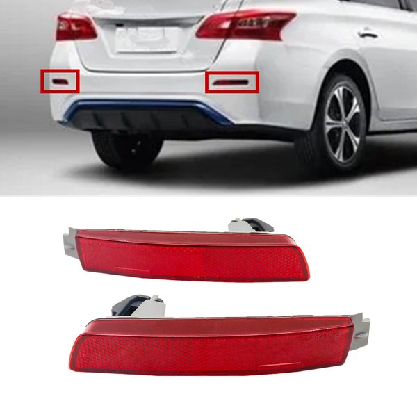 AOUTTUOA 12764454 2Pcs Rear Left and Right Bumper Reflector Set Replace 265605C000 NI1184100 Compatible with Nissan Sentra 2013 2014 2015 2016 2017 2018