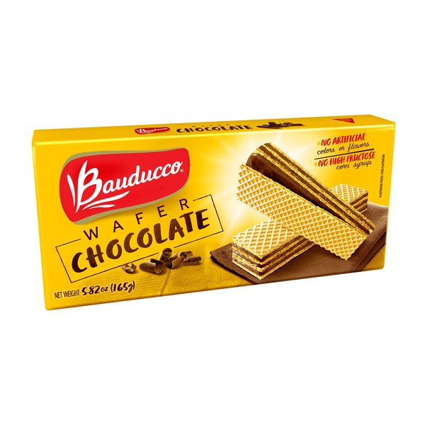 Bauducco Wafer Cookies - Enriched with Chocolate - Delicious & Crispy Wafers - 3 Creamy Layers - Great for Snacks & Dessert - No Artificial Flavors, 5.82oz (Pack of 1)