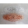 Antique silver or rose gold crystal hair clip clamp barrettes bridal (Crystal option: No crystals, Primary color: Rose gold/copper)