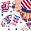 JERCLITY 112 Pieces 8 Sheets 4th of July Nail Wraps for Short Nails Independence Day Nail Polish Strips Patriotic American Flag Nail Strips Self-Adhesive Nail Stickers with Nail File for Memorial Day