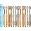 Kids Biodegradable and Eco-Friendly Bamboo Toothbrush 12-Pack - BPA Free Soft Bristle - Dentist-Approved and All-Natural with "Brush Smile Repeat" Etched on Handles by Plus Ultra