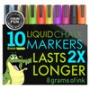 Crafty Croc Liquid Chalk Markers, 10 Pack of Neon Chalk Pens, For Nonporous Chalkboards, Bistro Boards, Glass and Windows