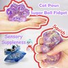 ZTATU Cat Paws Stress Balls for Adults (1PCS) Squishy Sugar Ball Squishy Fidget Toys, Autism Sensory Toys Party Favors Squishy Balls for Kids Stress Relief Toy Easter Basket Stuffers (Purple)