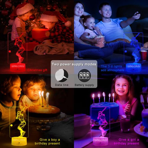 FlyonSea Baseball Light,Baseball Bedside Lamp 7 Colors Change + Remote Control with Timer Night Light Optical Illusion Lamps for Gift Ideas for Boys or Kids