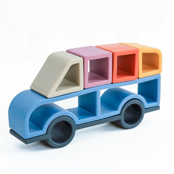 TinyHalo Silicone Vehicle Stacking Toy (Bus)