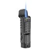 XIKAR Tactical Single-Jet Lighter, Gunmetal - Powerful Flame for Cigars, Rugged Design with Cigar Rest, Pocket Clip, EZ-View Fuel Window and Adjustable Flame Height - Ideal for Outdoor Use