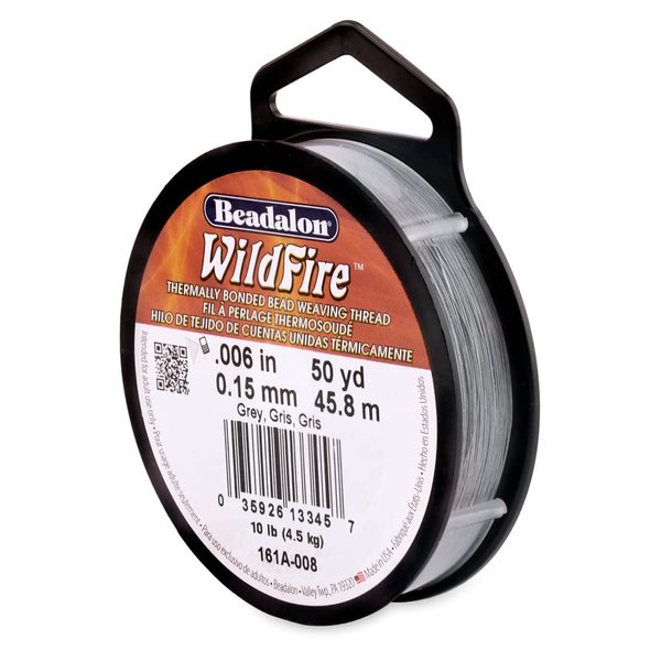 Beadalon Wildfire, 0.006 in, 0.15 mm, Break Strength 10 lb / 4.5 kg, Grey, 50 yd / 45 m