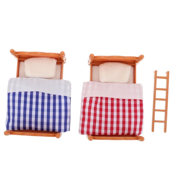 Miniature Dollhouse Bed Miniature Bunk Beds for Dollhouse, Dollhouse Bunk Beds Set 1 12 Scale, Doll House Furniture of Bunk Bed with Ladder, Dollhouse Furniture Decor