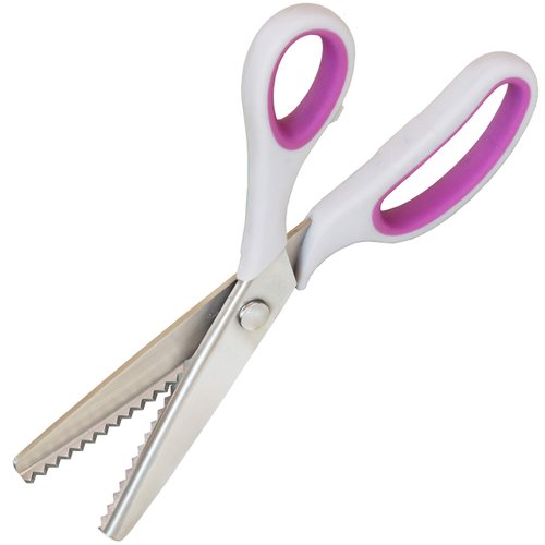 Long Ying Strong and Sharp Pinking Shears for Fabric Soft Grip Right and Left Handed Pinking Shears 9.2inch (Serrated 5mm)