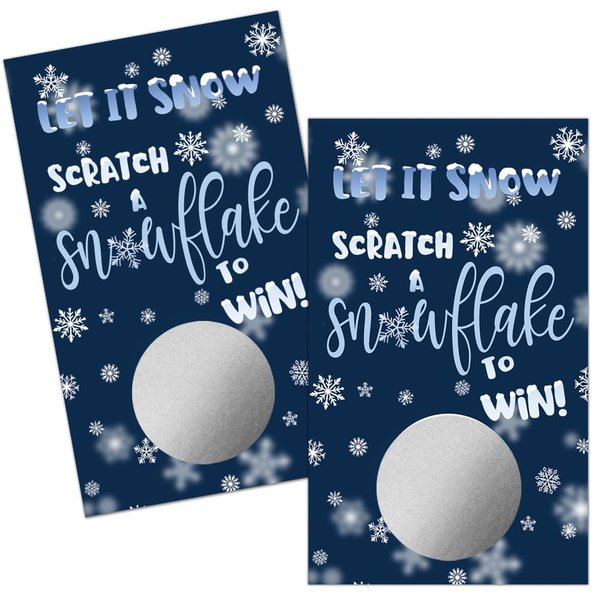 Haizct 50 Pack Let It Snow Theme Scratch Off Game, Snowflake Scratch Card for Baby Shower Birthday Party Lottery Games, Christmas Party Games, Christmas Raffle Tickets, Baby Shower Activity and Idea