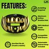 Loudmouth Football Mouth Guard - 3D Chrome Beast Football Mouthpiece, Fits Adult & Youth, Mouth Guard Football Accessories (3D Beast - Chrome Black/Gold)