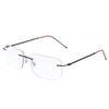 Rimless Progressive Multifocus Reading Glasses Blue Light Blocking No Line Multifocal Computer Readers for Women Men Rectangular Eyewear Titanium Lightweight Magnification Presbyopia Eyeglasses