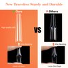 504Pcs Long Clear Coffin Nails Tips, XXL Extra Long No C Curve Half Cover Coffin Nail Tips for Acrylic Nails Professional, Acrylic Nail Tips Fake Nails for Salons and DIY Nail Art with 2 Nail Files