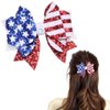 4th of July Bow Clips Independence Day Hair Bows Clips Red Blue Glitter Star Girls Bow Design Patriotic Parade Hair Decoration for Children Girls Women Party Supplies