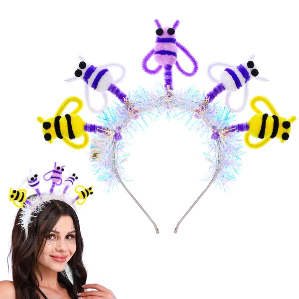 Fstrend Bee Headband Animal Headwear Cosplay Costume Headpiece Theme Party Hair Hoops Accessory for Women