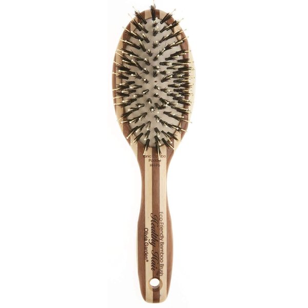 Olivia Garden Healthy Hair Eco-Friendly Bamboo Ionic Paddle Hair Brush (Combo)