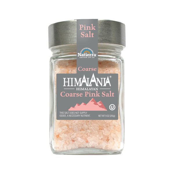 NATIERRA Himalania Himalayan Coarse Pink Salt in Glass Jar | Unrefined & Non-GMO | 9 Ounce