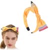 Back to School Pencil Headbands Back to School Teachers Outfits for Women Teacher Stripe Pencil Headband Hair Band Yellow Bow Headbands Headdresses for Teacher First Day of School Outfits for Girls