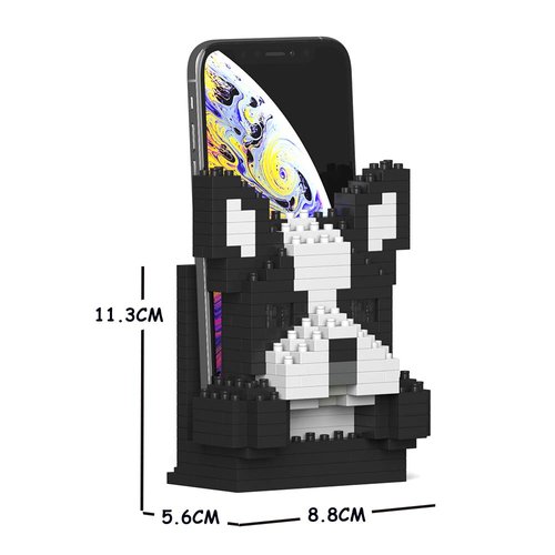 JEKCA Boston Terrier Phone Stand 01S | Plastic Building Blocks | Age 14+