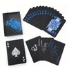 1pc Waterproof Plastic Poker Playing Cards PET Table Games Halloween/Thanksgiving Day (Blue x Silver)